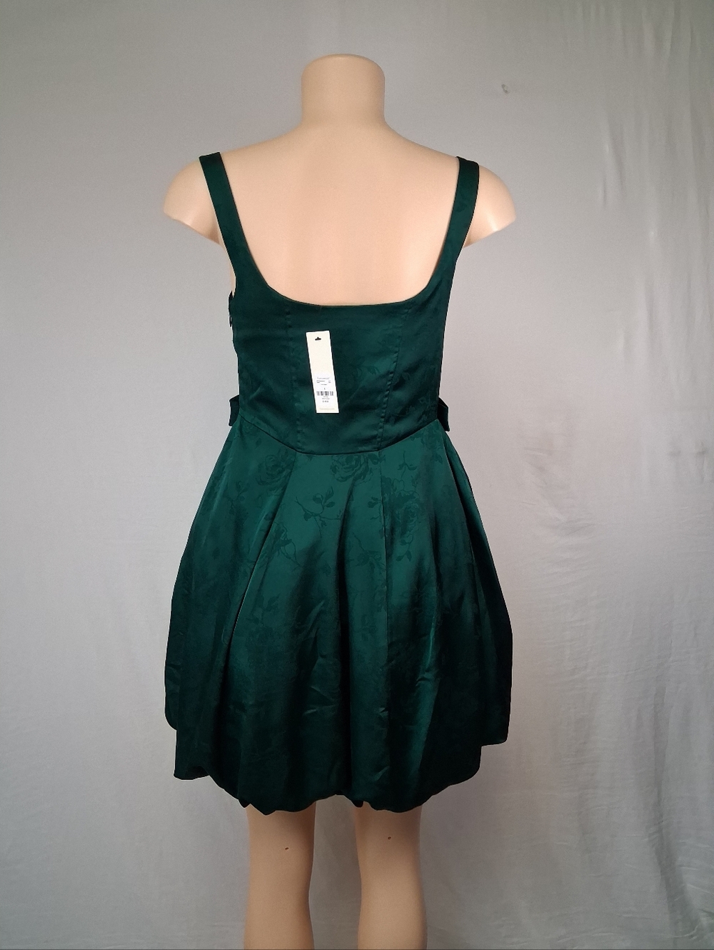 Francesca's Collections Dark Emerald Floral Jacquard Mini Dress Size S - Picture 10 of 17